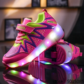 Blue Pink Green White Fashion Girls Boys LED Light Roller Skate Shoes For Children Kids Sneakers With Wheels One wheels 
Blue Pink Green White Fashion Girls Boys LED Light Roller Skate Shoes For Children Kids Sneakers With Wheels One wheels