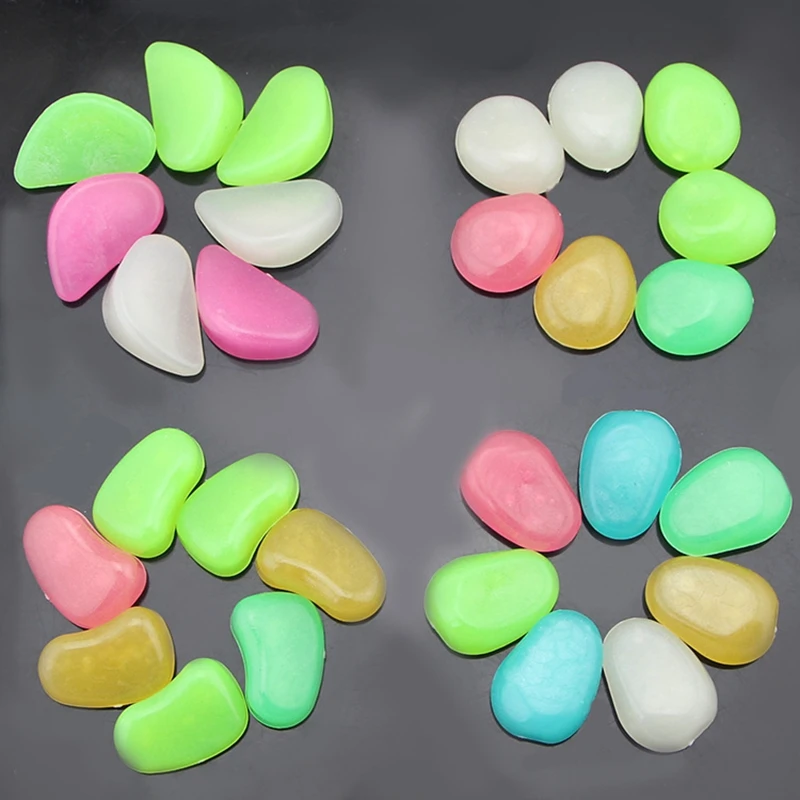 Garden Decor Luminous Stones Glow In Dark Decorative Pebbles Outdoor Fish Tank Decoration Pebble Rocks Aquarium Mix Color