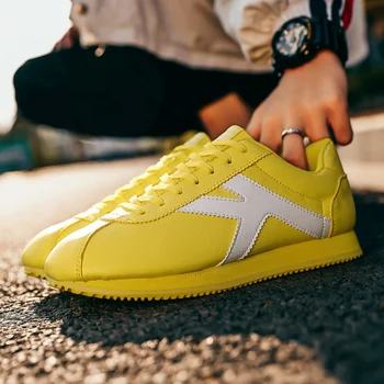 Popular Walking Jogging Sneakers Man Yellow Red Running Shoes For Men Comfortable Mens Sport Shoes Low Top Gym Men Shoes 
Popular Walking Jogging Sneakers Man Yellow Red Running Shoes For Men Comfortable Mens Sport Shoes Low Top Gym Men Shoes