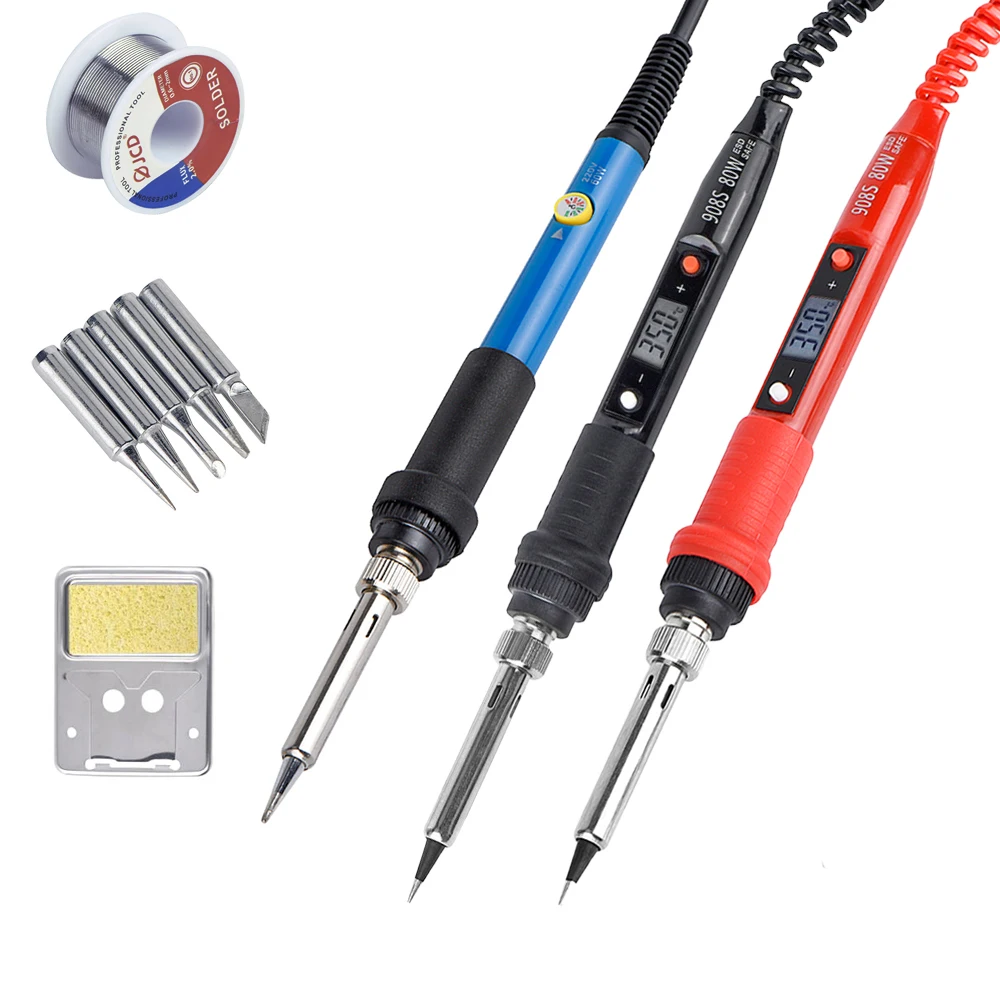 JCD Electric Soldering Iron Tin 80W Adjustable Temperature Welding Tool Set Soldering Iron Stand Electric Soldering Kit
JCD Electric Soldering Iron Tin 80W Adjustable Temperature Welding Tool Set Soldering Iron Stand Electric Soldering Kit