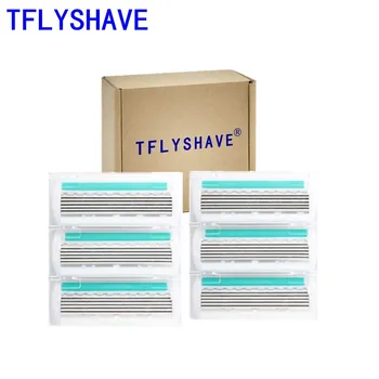 TFLYSHAVE Women Sharp 6 Layer Razor Blade Replaceable Blade Deep Facial High Quality Comfortable Smooth and Clean 6 Pcs Blades