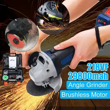 218VF 29800mAh Rechargeable Cordless Brushless Electric Angle Grinder with 5pcs Polishing Ginding Cutting Disc for Woodworking
218VF 29800mAh Rechargeable Cordless Brushless Electric Angle Grinder with 5pcs Polishing Ginding Cutting Disc for Woodworking