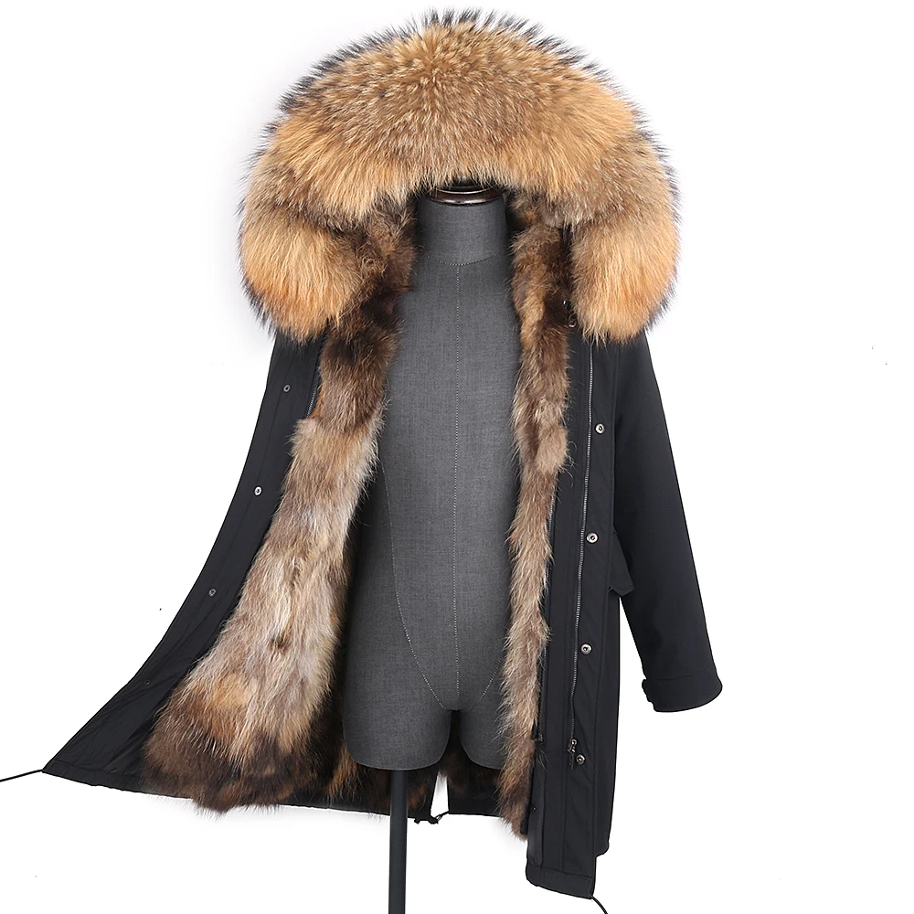 

2023 Man Parka Winter Jacket Long Waterproof Russian 7XL Real Fox Fur Coat Natural Raccoon Fur Collar Hooded Thick Warm Coat