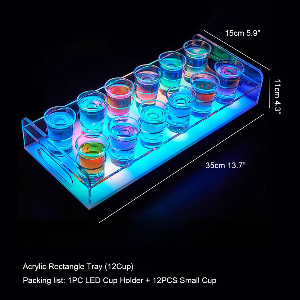 Luminoso colorido recargable acrílico iluminado 12 vasos servir soporte pantalla LED VIP tiro de cristal de la bandeja de servicio
Luminoso colorido recargable acrílico iluminado 12 vasos servir soporte pantalla LED VIP tiro de cristal de la bandeja de servicio