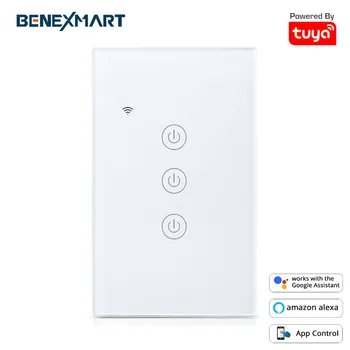 Tuya WiFi Smart Light Switch No Neutral Glass Screen Touch Panel Wireless Work with Alexa Echo Google Home 1 2 3 Gangs
Tuya WiFi Smart Light Switch No Neutral Glass Screen Touch Panel Wireless Work with Alexa Echo Google Home 1 2 3 Gangs
