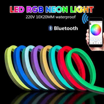 Music Bluetooth Control RGB Neon Strip Waterproof 5050 Ribbon Flexible LED Neon Sign Light With 750W 1500W Controller 110V 220V
Music Bluetooth Control RGB Neon Strip Waterproof 5050 Ribbon Flexible LED Neon Sign Light With 750W 1500W Controller 110V 220V
