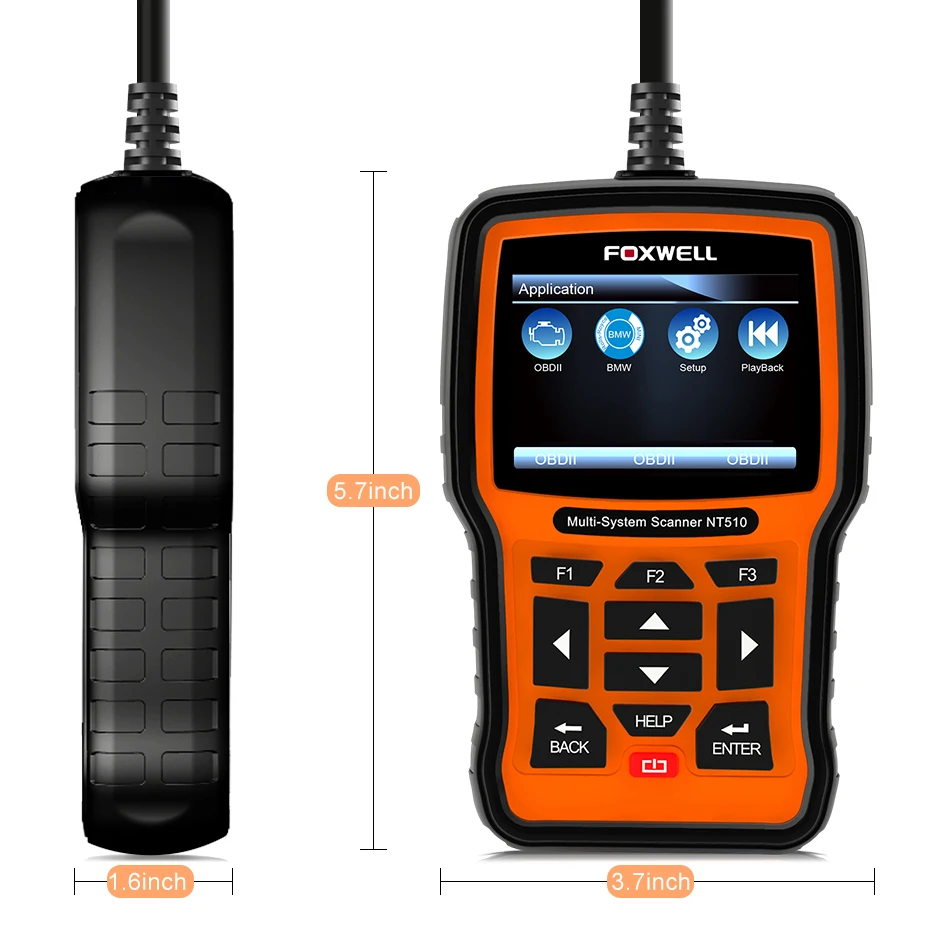 FOXWELL NT510 Full System OBD2 Scanner ABS SAS Transmission Airbag EPB Reset DPF Battery Registration OBD 2 Car Diagnostic Tool