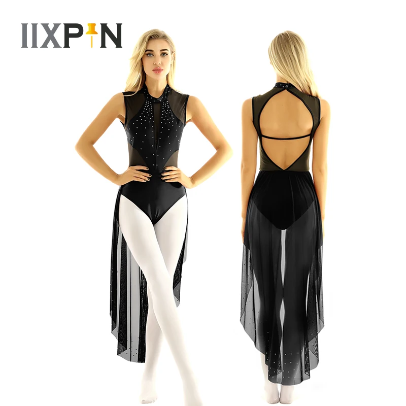 Ballet Leotard For Women Shiny Rhinestones Round Neck Sleeveless Backless Gymnastics Leotard Bodysuit Lyrical Ballet Dance Dress
Ballet Leotard For Women Shiny Rhinestones Round Neck Sleeveless Backless Gymnastics Leotard Bodysuit Lyrical Ballet Dance Dress