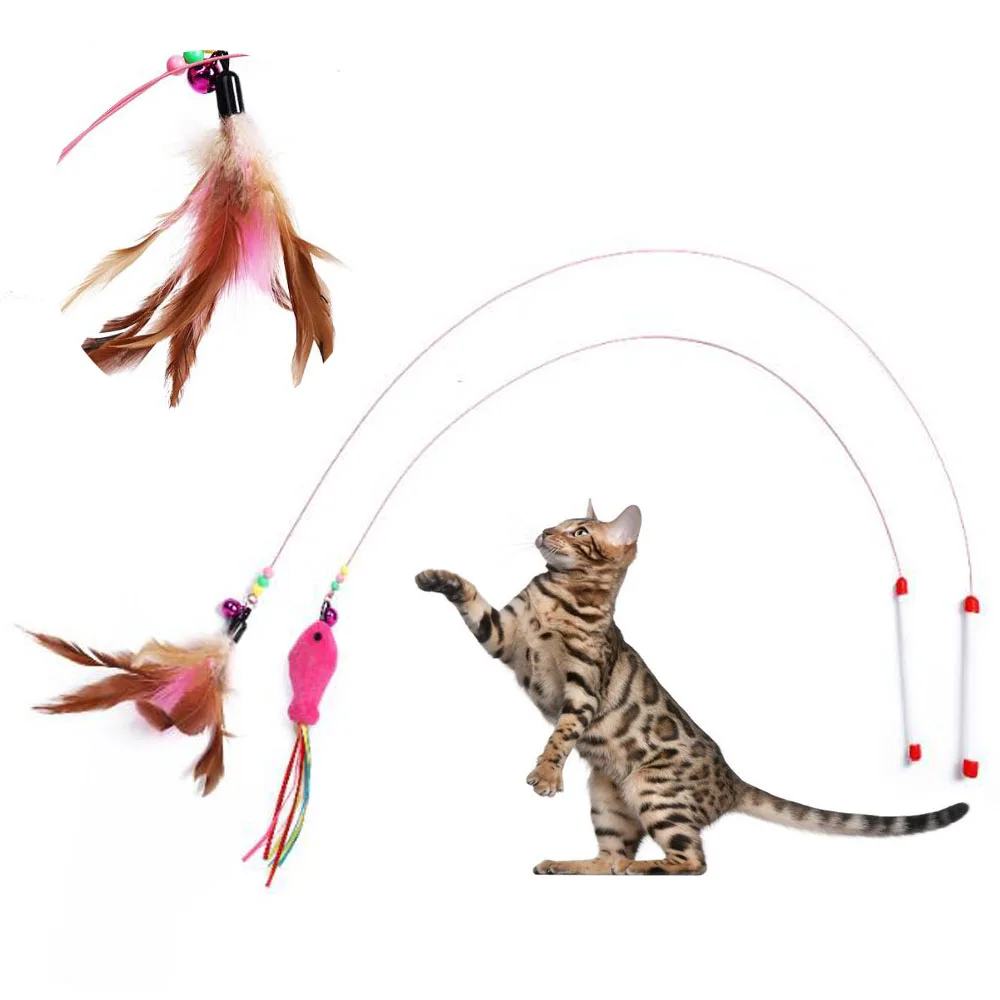 Funny Cat Toys Rod Cat Stick Elastic Wire Colorful Feather Teaser Toy for Cats Kitten with Bells Teasing Stick Pet Products
Funny Cat Toys Rod Cat Stick Elastic Wire Colorful Feather Teaser Toy for Cats Kitten with Bells Teasing Stick Pet Products