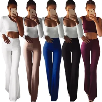 Women High Waist Long Pants OL Ladies Career Solid Palazzo Slim Flare Wide Leg Trousers F173
Women High Waist Long Pants OL Ladies Career Solid Palazzo Slim Flare Wide Leg Trousers F173