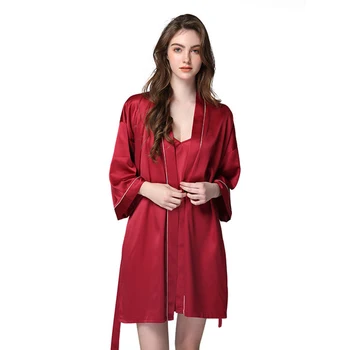 Women Sleepwear Pyjama 2 Set Europe Fashion Muti Colors V Neck Sleepwear High Imitation Silk Home Wear Night-robe Clothes
Women Sleepwear Pyjama 2 Set Europe Fashion Muti Colors V Neck Sleepwear High Imitation Silk Home Wear Night-robe Clothes