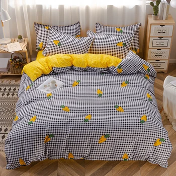 Black Plaid Duvet Cover Pillowcase 3pcs 220×240,Yellow carrot pattern queen king Size bedding set 135×200 Child quilt Cover
Black Plaid Duvet Cover Pillowcase 3pcs 220×240,Yellow carrot pattern queen king Size bedding set 135×200 Child quilt Cover