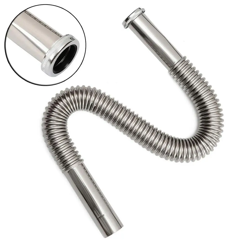 80cm Stainless Steel Flexible Sink Pipe Deodorant Basin Extension S Trap Drain Hose Washbasin Drain Pipe Deodorization Pipe DN30
80cm Stainless Steel Flexible Sink Pipe Deodorant Basin Extension S Trap Drain Hose Washbasin Drain Pipe Deodorization Pipe DN30
