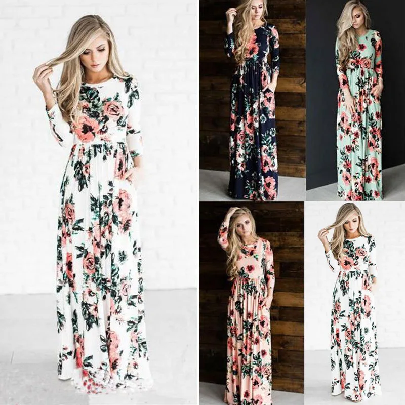 Hot Selling European And American-Style Plus-sized Women's Long Sleeve Printed Dress Maxi Dress
Hot Selling European And American-Style Plus-sized Women's Long Sleeve Printed Dress Maxi Dress