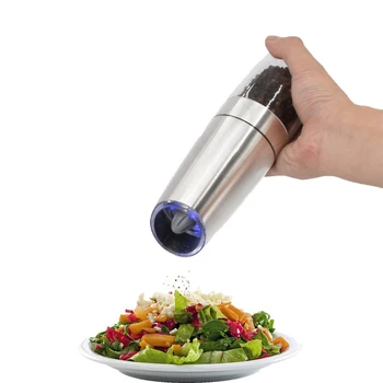 Automatic Pepper Mills Stainless Steel Salt Grinder Adjustable Coarseness with Gravity Sensor Ceramic Burr Grinder Dining Table
Automatic Pepper Mills Stainless Steel Salt Grinder Adjustable Coarseness with Gravity Sensor Ceramic Burr Grinder Dining Table