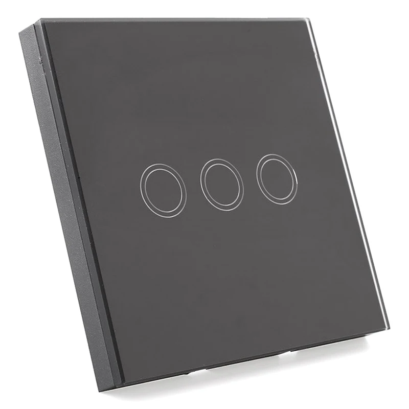 Light switch with 3-way remote control glass touch screen wall switch Black switch
Light switch with 3-way remote control glass touch screen wall switch Black switch