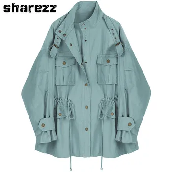 Sharezz Autumn Winter 2020 Women Drawstring Trench New Standing Long Sleeve Loose Fit Medium Long Windbreaker Fashion Tide
Sharezz Autumn Winter 2020 Women Drawstring Trench New Standing Long Sleeve Loose Fit Medium Long Windbreaker Fashion Tide