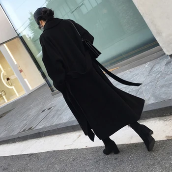 2020 Spring Silhouette Black Woolen Long Jacket Cashmere Coat Winter Overize Loose Over Knee Jacket Women
2020 Spring Silhouette Black Woolen Long Jacket Cashmere Coat Winter Overize Loose Over Knee Jacket Women