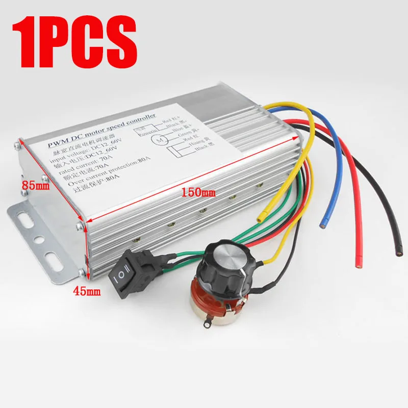 1PCS DC 12V-48V 70A 4000W DC Durable Motor PWM Speed Control Brush Controller Replacement for Electric Scooter Bicycle Portable
1PCS DC 12V-48V 70A 4000W DC Durable Motor PWM Speed Control Brush Controller Replacement for Electric Scooter Bicycle Portable
