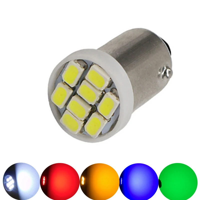 

100pcs BA9S T4W Car LED Reading Clearance Light Bulb Auto Dome License Plate Lamp 8SMD 1206 White Red Blue Yellow Green DC12V