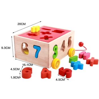Baby Block Match Learning Educational Wood Toy 15 Holes Geometry / Digital Shape ligence Box Trailer Early Learn
Baby Block Match Learning Educational Wood Toy 15 Holes Geometry / Digital Shape ligence Box Trailer Early Learn