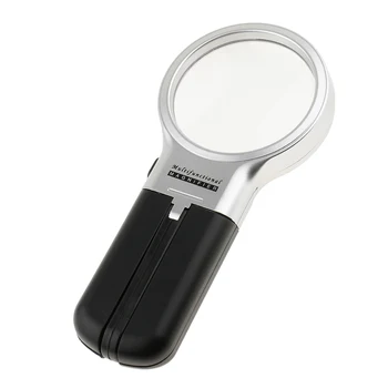 LED Lighted Hands Free Illuminated Magnifying Glass with Stand 3x Magnification Magnifier Handheld