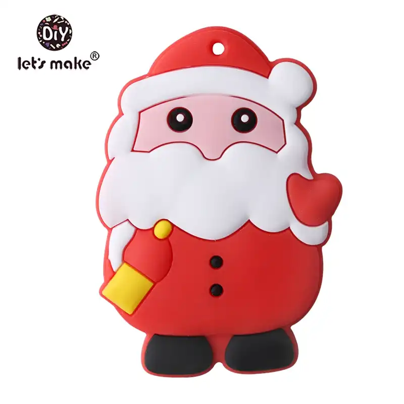 free santa claus christmas tree silicone pendant diy teething