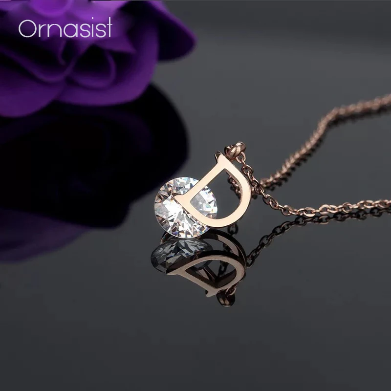 Luxury AAA Zircon Stainless Steel Necklace Personality Shiny D Letter Pendant Simple Clavicle Choker For Women Sexy Jewelry
Luxury AAA Zircon Stainless Steel Necklace Personality Shiny D Letter Pendant Simple Clavicle Choker For Women Sexy Jewelry