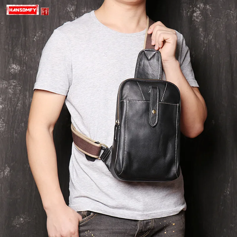 New Men's Leather USB Chest Bag Fashion Casual Men Small Shoulder Bag Leather Crossbody Bags 2022 Male Real Soft Black Vintage
New Men's Leather USB Chest Bag Fashion Casual Men Small Shoulder Bag Leather Crossbody Bags 2022 Male Real Soft Black Vintage