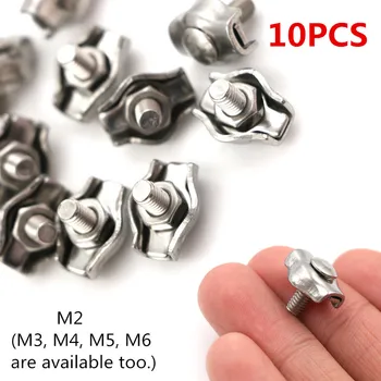 Hot! 10Pcs Clips 304 Stainless Steel Wire Rope Simple Grip Cable Clamps Calipers M2 (M3, M4, M5, M6 Are Available Too)
Hot! 10Pcs Clips 304 Stainless Steel Wire Rope Simple Grip Cable Clamps Calipers M2 (M3, M4, M5, M6 Are Available Too)