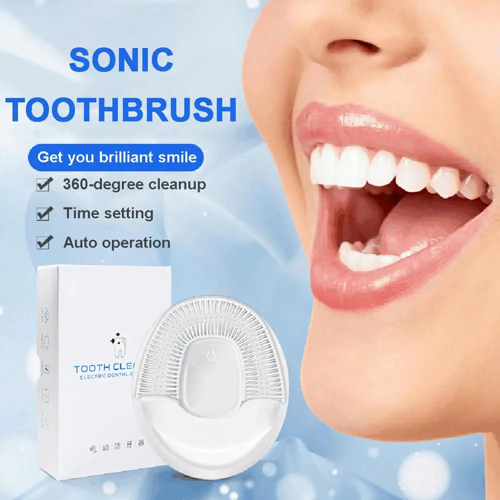 U-Shaped Sonic Electronic Toothbrush Tooth Whitening Cleaning Tool, Rechargeable 
U-Shaped Sonic Electronic Toothbrush Tooth Whitening Cleaning Tool, Rechargeable