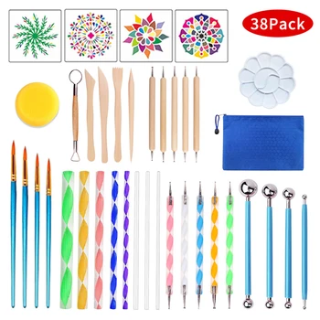 38pcs Mandala Dotting Tools Kit for Painting Rocks Dot Kit Rock Stone Painting Pen Steel Ball Rod Polka Dot Accessories
38pcs Mandala Dotting Tools Kit for Painting Rocks Dot Kit Rock Stone Painting Pen Steel Ball Rod Polka Dot Accessories