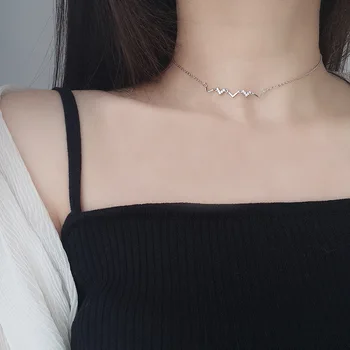 Love Choker Clavicle Chain Silver ECG Short Necklace Neck Chain Chic Jewelry Japan and South Korea Women 's 925 Pure Heart Lace
Love Choker Clavicle Chain Silver ECG Short Necklace Neck Chain Chic Jewelry Japan and South Korea Women 's 925 Pure Heart Lace