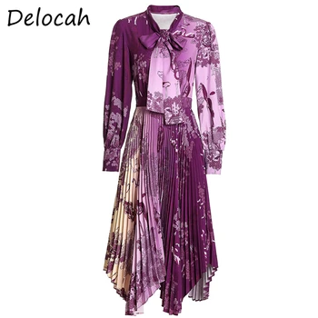 Delocah Spring Summer Dress Fashion Designer Women Lantern Sleeve Simple Bow Printed Holiday Pleated Asymmetrical Midi Dresses
Delocah Spring Summer Dress Fashion Designer Women Lantern Sleeve Simple Bow Printed Holiday Pleated Asymmetrical Midi Dresses