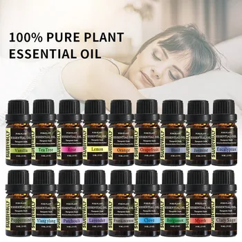 

1PC 10ml Essential Oils 18 Flavours Pure Essential Oils Relieve Stress Air Freshening Therapeutic Grade Aromatherapy Aroma Oil