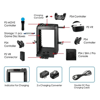 Charging Dock Cooling Fan Game Discs Storage Tower Vertical Stand For PS4 Pro Slim/Pro VH99 
Charging Dock Cooling Fan Game Discs Storage Tower Vertical Stand For PS4 Pro Slim/Pro VH99