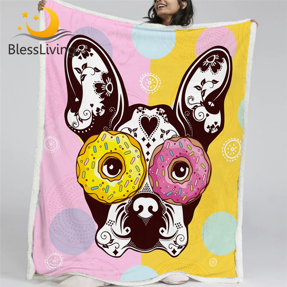 BlessLiving Cartoon Sherpa Fleece Blanket for Kids Hippie Bulldog Linen Blanket Animal Bedding Pink Yellow Donut Custom Blanket
BlessLiving Cartoon Sherpa Fleece Blanket for Kids Hippie Bulldog Linen Blanket Animal Bedding Pink Yellow Donut Custom Blanket
