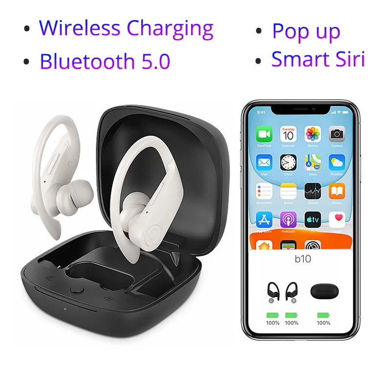 B10 Wireless Headphones Bluetooth 5.0 Earphones Ear Hook Sports headsets Waterproof stereo ear earbuds PK HBQ Q62 for all phones 
B10 Wireless Headphones Bluetooth 5.0 Earphones Ear Hook Sports headsets Waterproof stereo ear earbuds PK HBQ Q62 for all phones