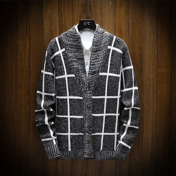 New Arrival Wool Sweater Men 2019 Autumn Winter Fashion V-neck Plaid Cardigan Coat Single-breasted Casual Knitted Sweaters Male
New Arrival Wool Sweater Men 2019 Autumn Winter Fashion V-neck Plaid Cardigan Coat Single-breasted Casual Knitted Sweaters Male
