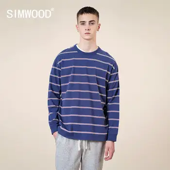 SIMWOOD 2020 Autumn New Striped Long Sleeve T-shirt Men 100% Cotton Drop Shoulder 250g Thick Plus Size Loose Top Quality Tshirt
SIMWOOD 2020 Autumn New Striped Long Sleeve T-shirt Men 100% Cotton Drop Shoulder 250g Thick Plus Size Loose Top Quality Tshirt