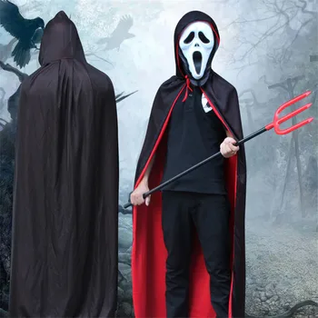 4 Size Halloween Cloak Children Adult Party Dress Up Red and Black Double-sided Hooded Grim Reaper Cloak 80-150cm Match Mask
4 Size Halloween Cloak Children Adult Party Dress Up Red and Black Double-sided Hooded Grim Reaper Cloak 80-150cm Match Mask