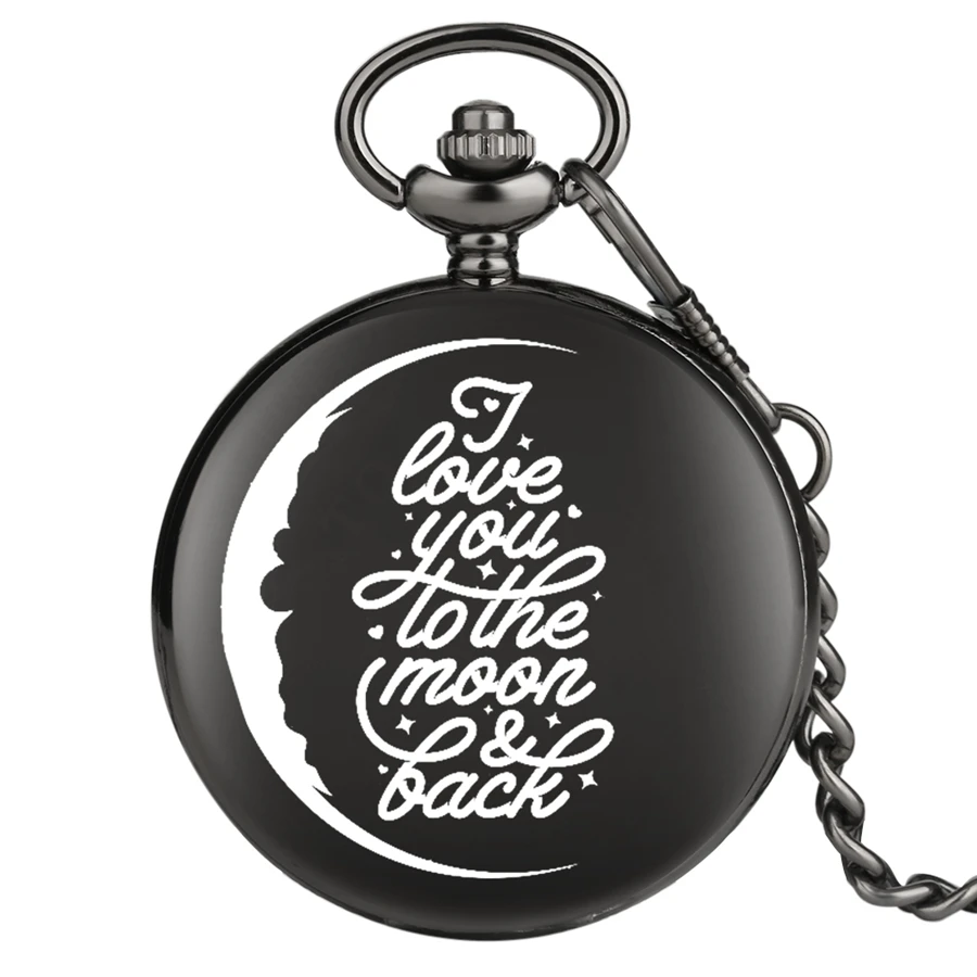 I Love You To The Moon and Back Дизайн кварцевые карманные часы креативные Молодежные