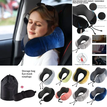 U-shaped Travel Pillow Memory Foam Neck Pillow Soft Slow Rebound Cervical Health Care Kit With 3D Eye Masks Earplugs Elegant Bag
U-shaped Travel Pillow Memory Foam Neck Pillow Soft Slow Rebound Cervical Health Care Kit With 3D Eye Masks Earplugs Elegant Bag