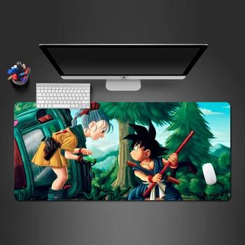 Dragon Ball Mousepad Wukong And Little Girl Gamer Contest Gaming Pad Computer Keyboard Mats Anime PC Game Computador Mause Pad
