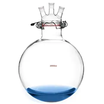 

20000ml 24/29 Glass Reactor Three Necks 20L Lab Reaction Flask Vessel W/3-Neck Lid and Clamp