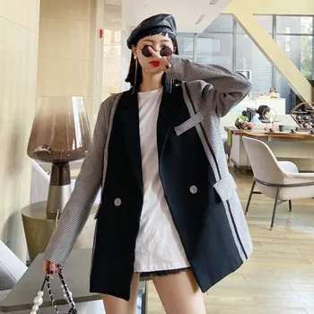 LANMREM 2020 New Spring Suit Collar Colorblock Lattice Blazer Women Korea Loose Temperament Splice Popular Suit Coat Tide PD389
LANMREM 2020 New Spring Suit Collar Colorblock Lattice Blazer Women Korea Loose Temperament Splice Popular Suit Coat Tide PD389