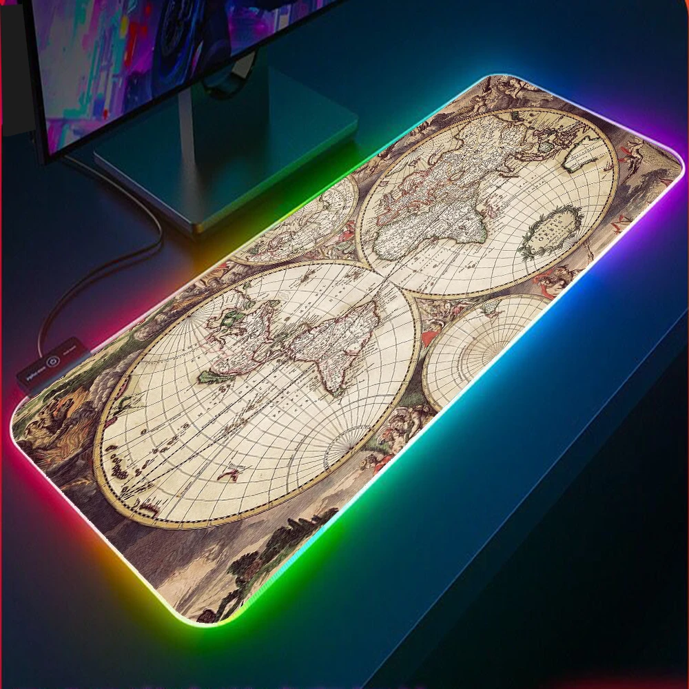 World Old Map RGB Large Mouse Pad Gamer Game Accessories Laptop LED Backlight XXL Surface Mousepad Keyboard Desk Gaming Desk
World Old Map RGB Large Mouse Pad Gamer Game Accessories Laptop LED Backlight XXL Surface Mousepad Keyboard Desk Gaming Desk