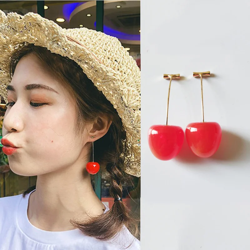 Fashion Cute Round Red Cherry Resin Korean Drop Earrings Fruit Dangle Romantic Jewelry For Women Girls Gifts 2019
Fashion Cute Round Red Cherry Resin Korean Drop Earrings Fruit Dangle Romantic Jewelry For Women Girls Gifts 2019