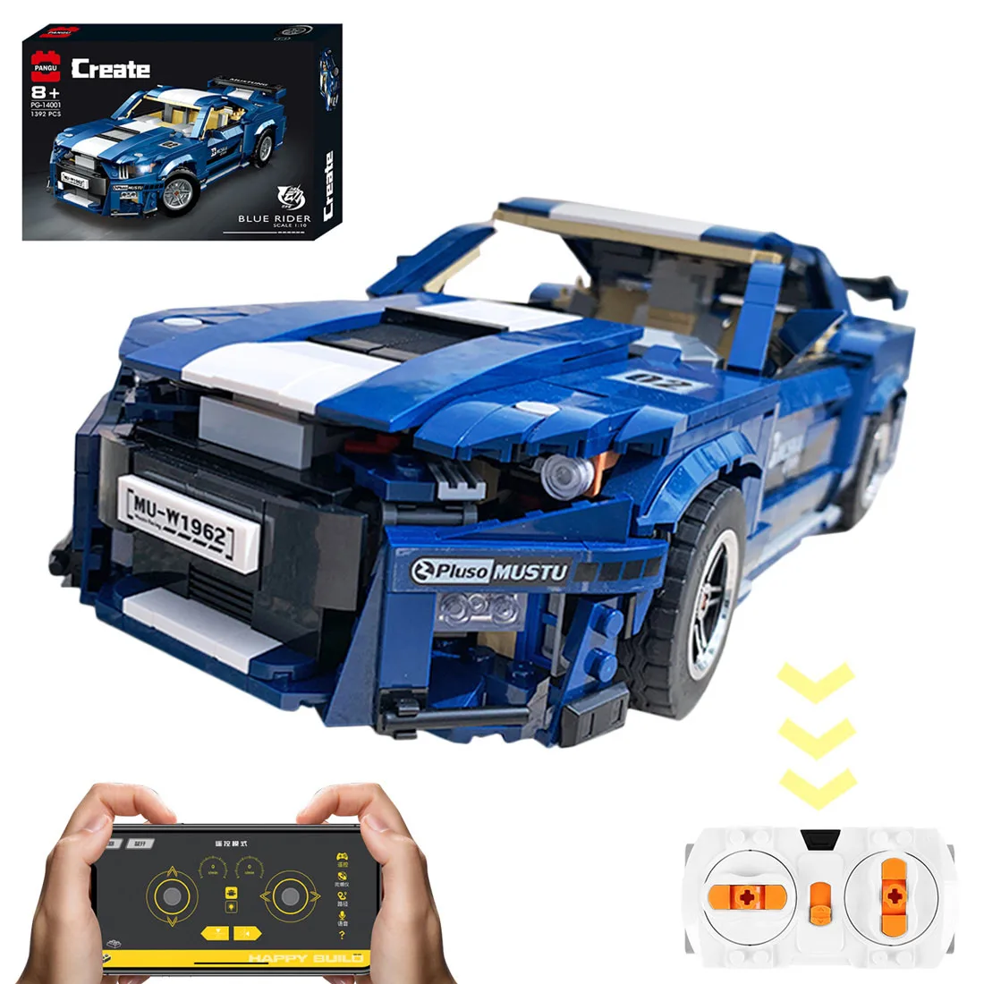 1623Pcs MOC 1:10 2.4G Static/RC Sports Car Bricks Small Particle DIY Building Block Model Gift For 10265 GT500-2 Assembly Way
1623Pcs MOC 1:10 2.4G Static/RC Sports Car Bricks Small Particle DIY Building Block Model Gift For 10265 GT500-2 Assembly Way
