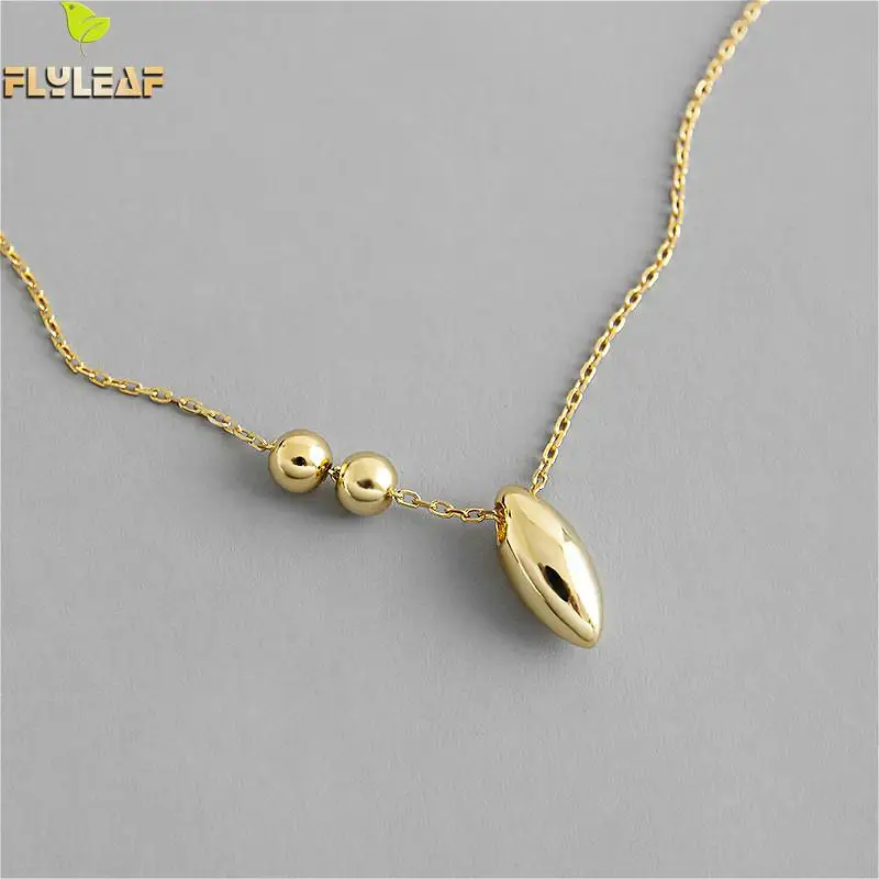 Flyleaf 925 Sterling Silver Geometry Oval Bead Gold Pendant Necklace For Women INS Simple Style Fine Jewelry
Flyleaf 925 Sterling Silver Geometry Oval Bead Gold Pendant Necklace For Women INS Simple Style Fine Jewelry